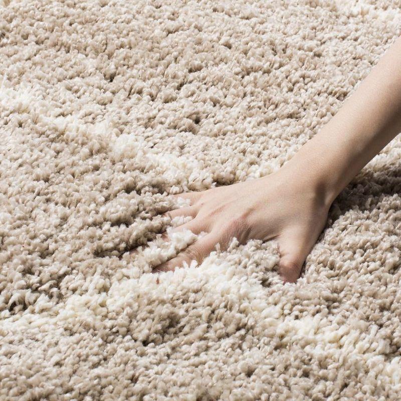 Hudson Shag SGH280 Power Loomed Indoor Area Rug - Beige/Ivory - 7'x7' Square - Safavieh