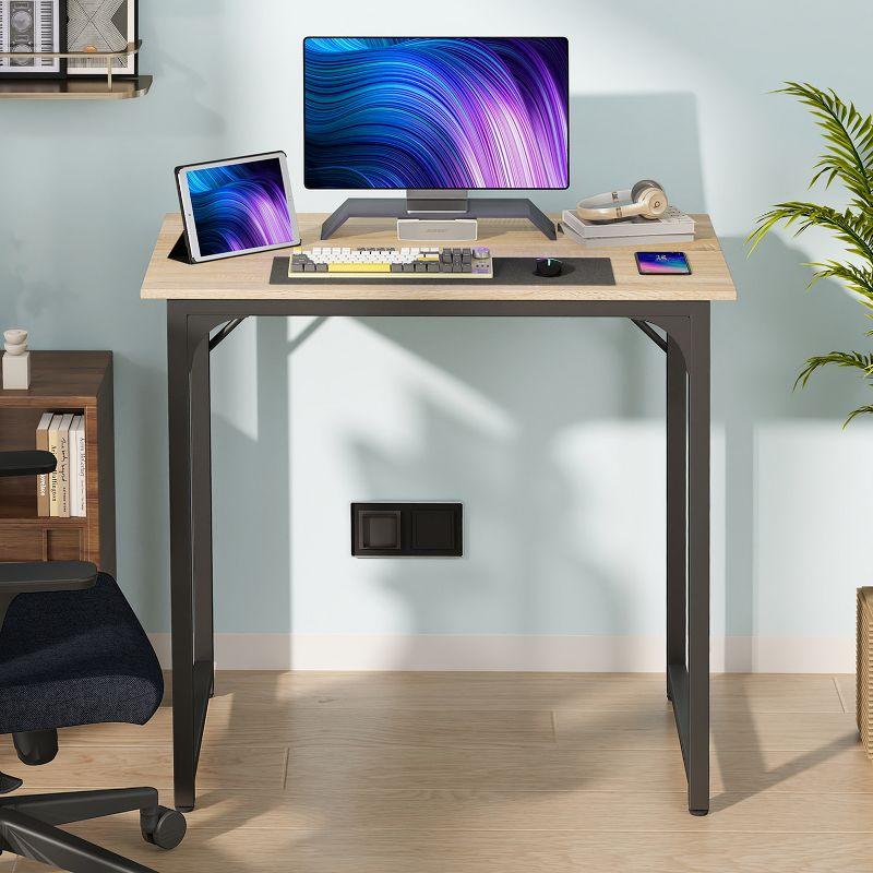 FDW Computer Desk 32 inch Length Study Writing Table Adjustable feet for Home Office, Nature