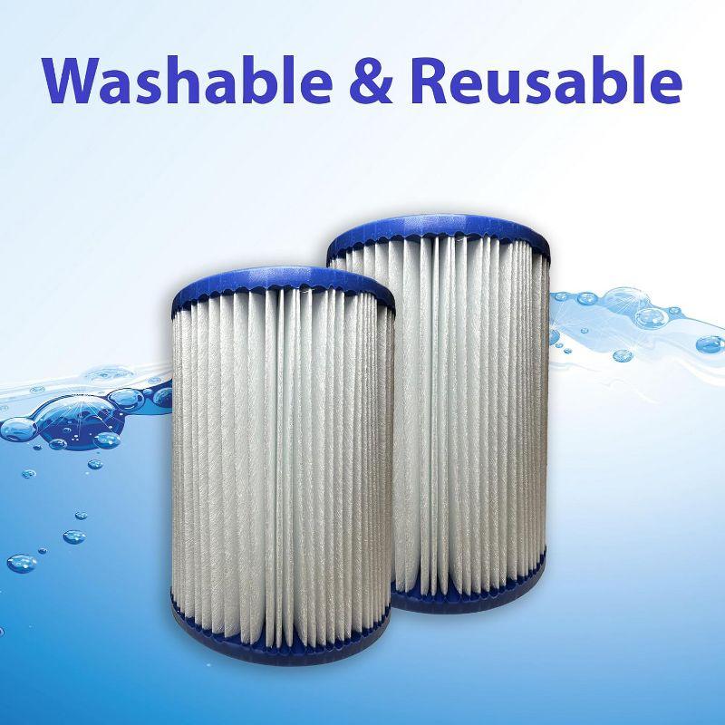Nispira Pool Filter Replacement for Bestway Flowclear Hot Tubs Type II Cartridge Lay Z Spa Filter Pump 58094 530-800 Gal. | Pack of 2