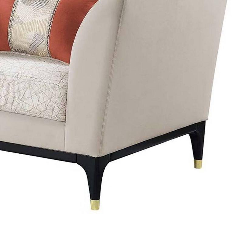 Acme Furniture 44" Tayden Accent Chair Beige Velvet: Luxurious Upholstered Club Chair, No Assembly Required