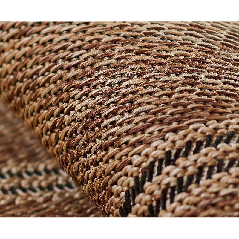 Momeni 6'6"x9' Hampton Ozzy Machine Loomed Indoor/Outdoor Area Rug Natural: Geometric Rectangle, Low Pile Polypropylene