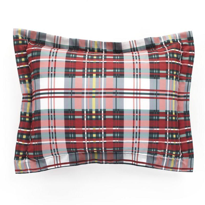 Red Tartan Plaid Polyester Standard Pillow Sham