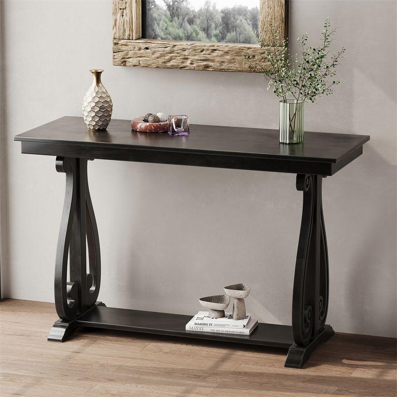 48-Inch Rustic Vintage Console Table, Farmhouse Entryway Table With Open Shelf And Sturdy Construction, Hallway Table For Entryway Living Room Bedroom