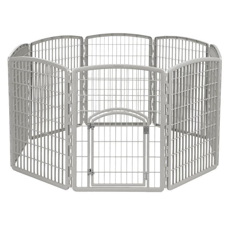 IRIS USA 4-8Panel 24/34"H Plastic Pet Playpen with Door