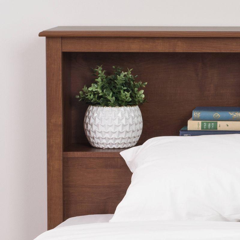 Cherry King Wood Bookcase Headboard with Ample Storage