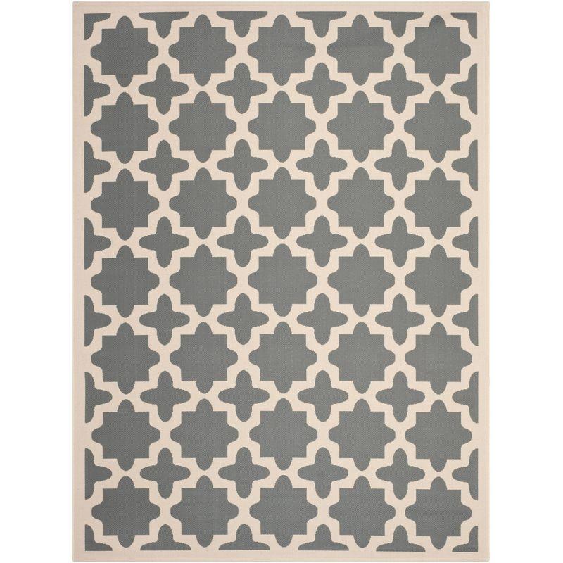 Gray and Beige Geometric Flat Woven Indoor/Outdoor Area Rug