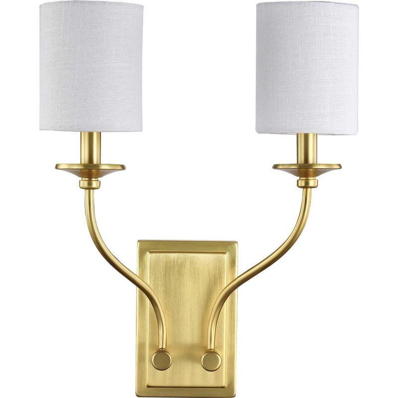 Progress Lighting Bonita 2-Light Wall Sconce, Brushed Nickel, Summer Linen Shade