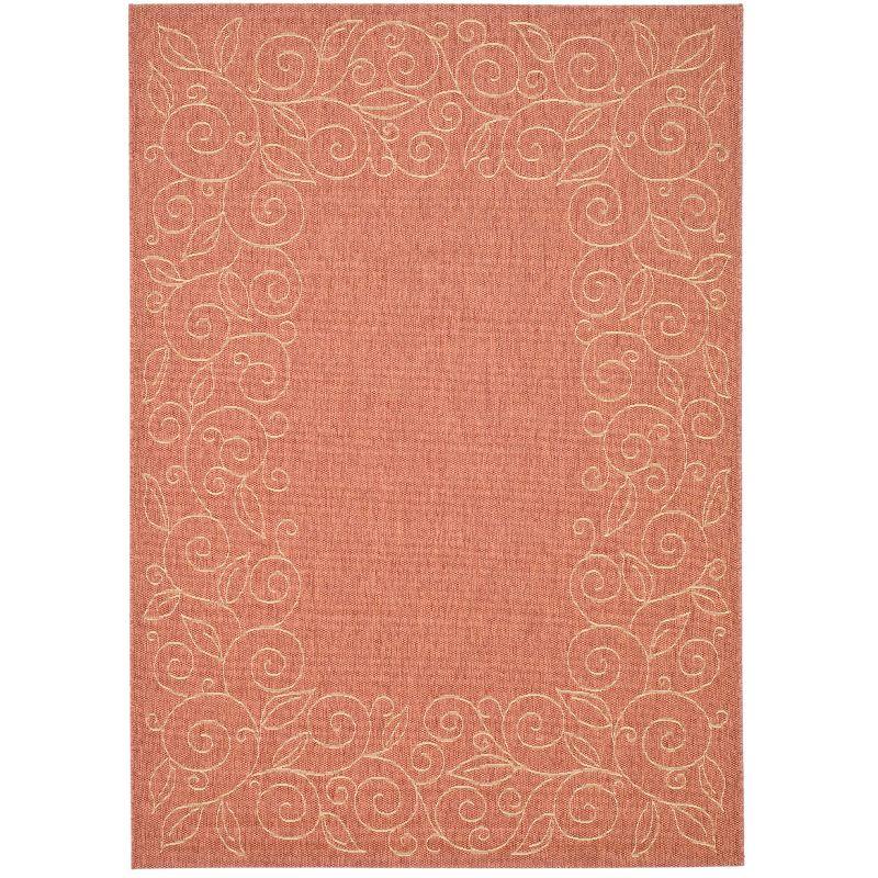 Courtyard CY5139 Power Loomed Indoor and Outdoor Area Rug - Terracotta/Beige - 4'x5'7" - Safavieh