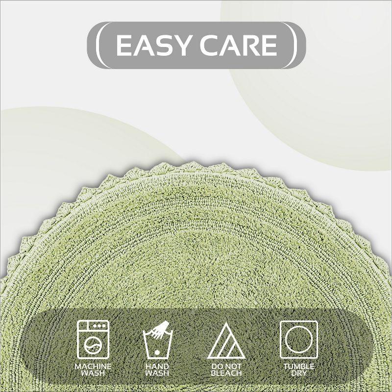 Better Trends Lilly Crochet 100% Cotton Tufted Reversible Bath Rug 24" Round - Sage