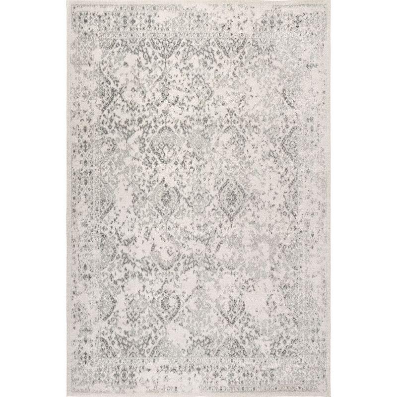 Odell Ivory 10' x 14' Vintage Synthetic Area Rug