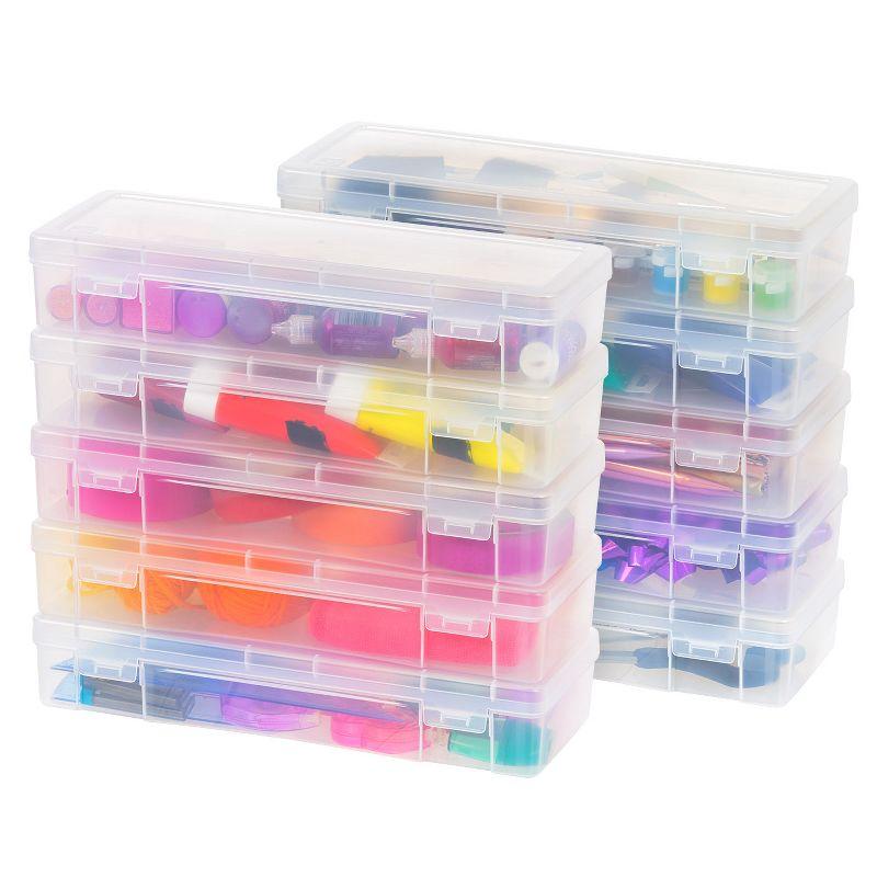 Large Clear Plastic Stackable Storage Boxes with Latching Lids, 10-Pack