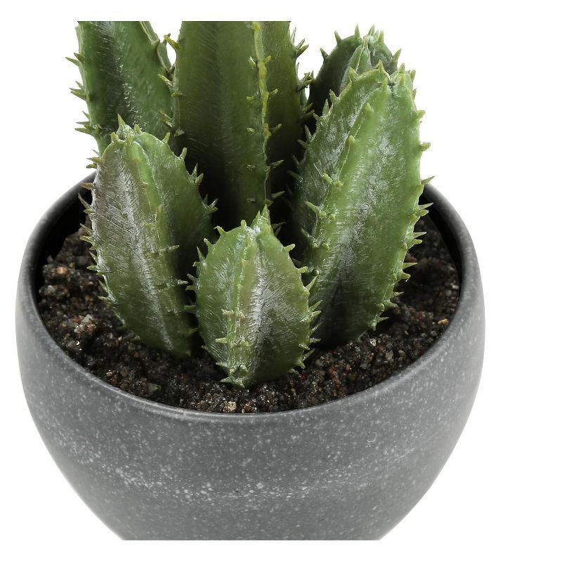 Benjara Artificial Succulents Silk Plant Indoor Set of 3, Green, Gray Cement