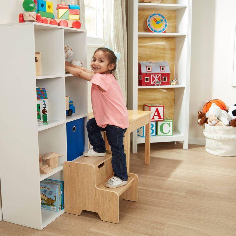 Natural Wooden 2-Step Kids Step Stool