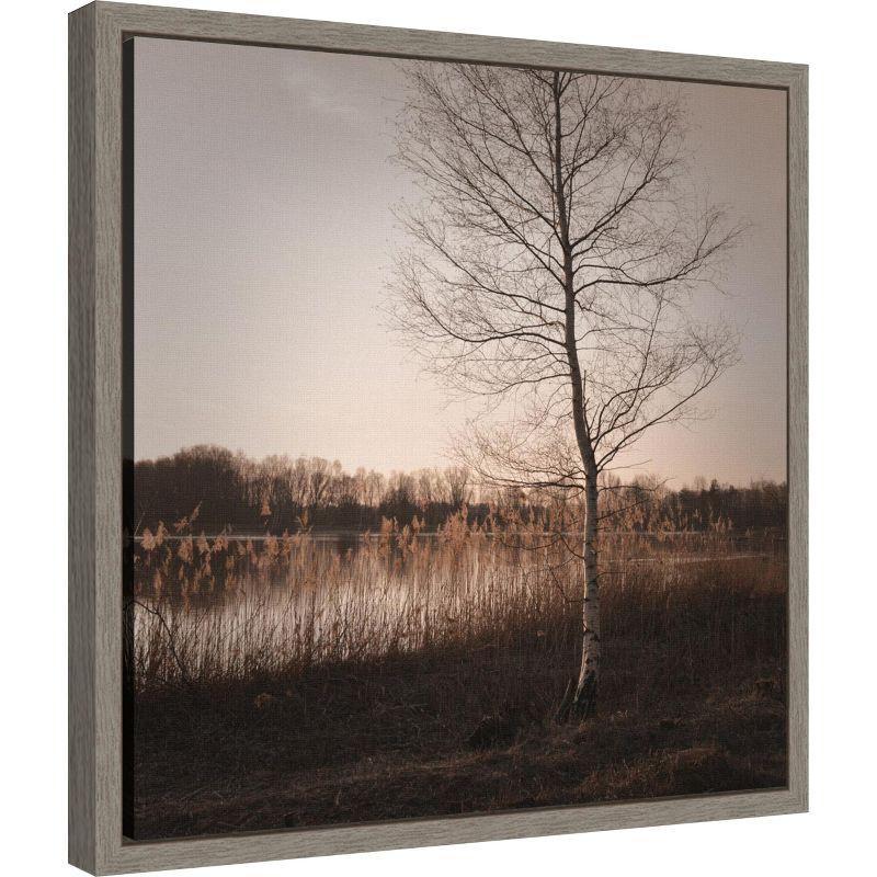 Amanti Art Autumn Time Tree Silhouette by Lena Weisbek Canvas Wall Art Print Framed 16 x 16-in.