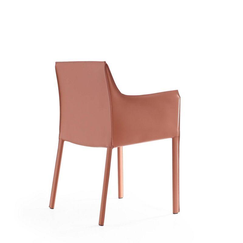 Manhattan Comfort Paris Clay Pink Saddle Leather Armchair