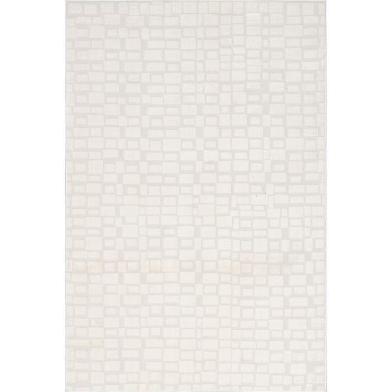 Belladonna Cream Geometric 4' x 6' Synthetic Area Rug