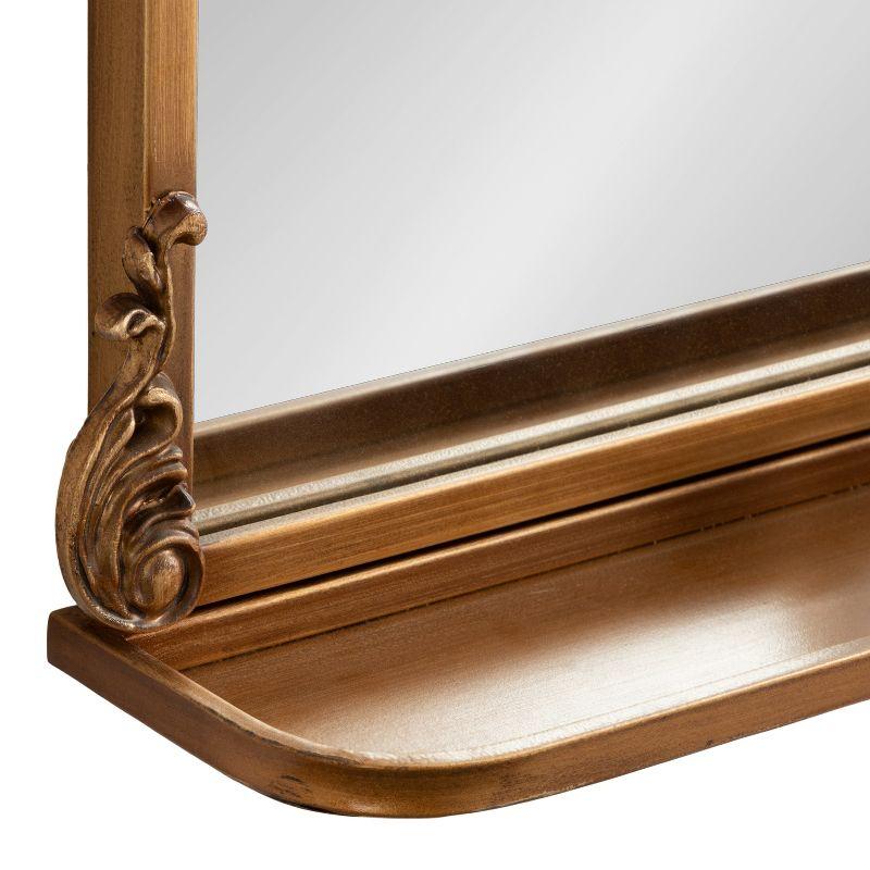 Kate & Laurel All Things Decor 16"x25" Arendahl Traditional Arch Mirror with Shelf: Baroque Design, Resin Garland