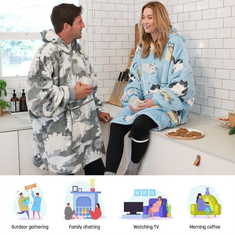 Catalonia Catalonia Oversized Hoodie Blanket Sweatshirt, Wearable Fleece Giant Pullover for Men Women