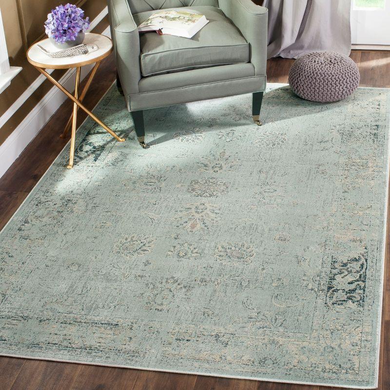 Elysian Light Blue Hand-Knotted Viscose Rectangular Area Rug