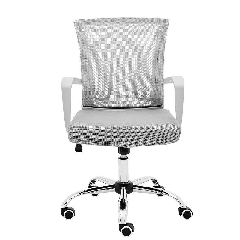 Zuna White/Gray Mesh Mid-Back Swivel Task Chair