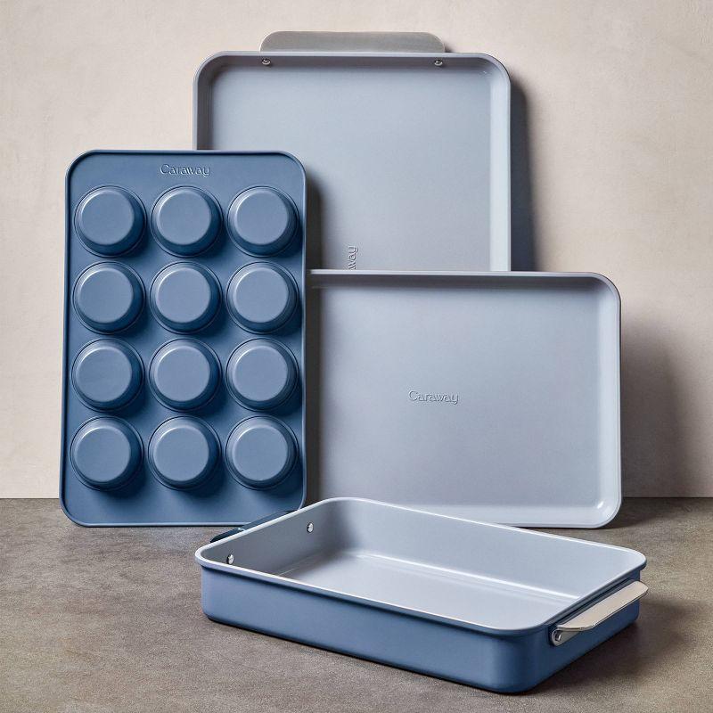 Mid-Century Modern Blue Non-Stick Steel 5-Piece Bakeware Set