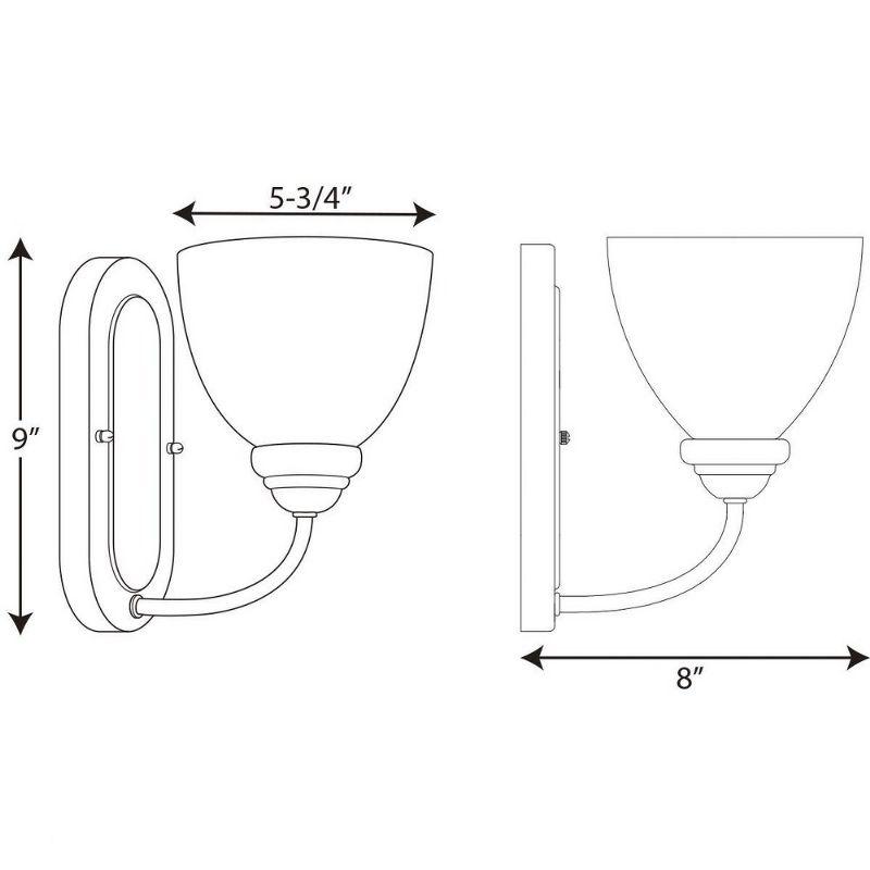 Progress Lighting Heart Collection 1-Light Bath Bracket, Antique Bronze, Etched Glass Shade