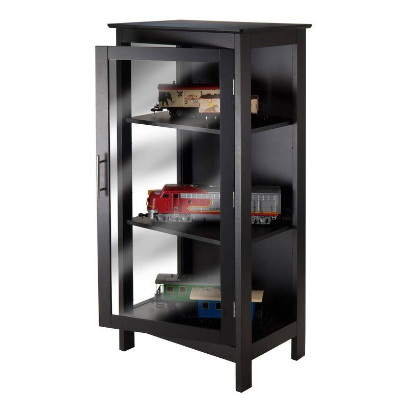 Poppy Display Curio Cabinet with Glass Door Wood/Black - Winsome