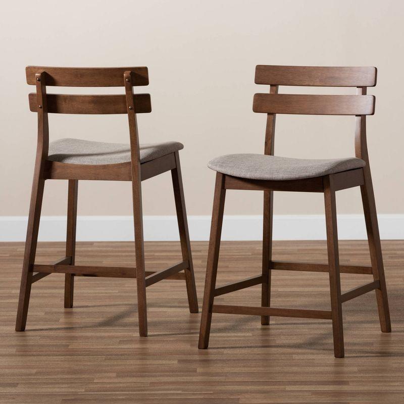 Set of 2 Larine Wood Counter Height Barstools - Baxton Studio