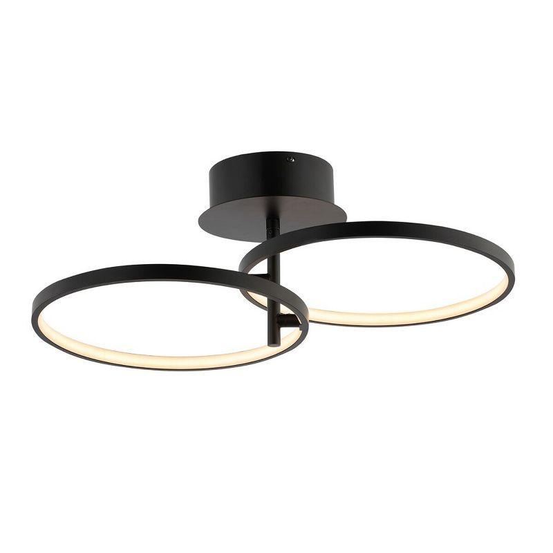 Reyah Led 11.75"Flush Mount - Matte Black - Safavieh.