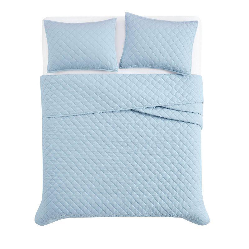 Cannon 3pc Full/Queen Percale Quilt Set Light Blue