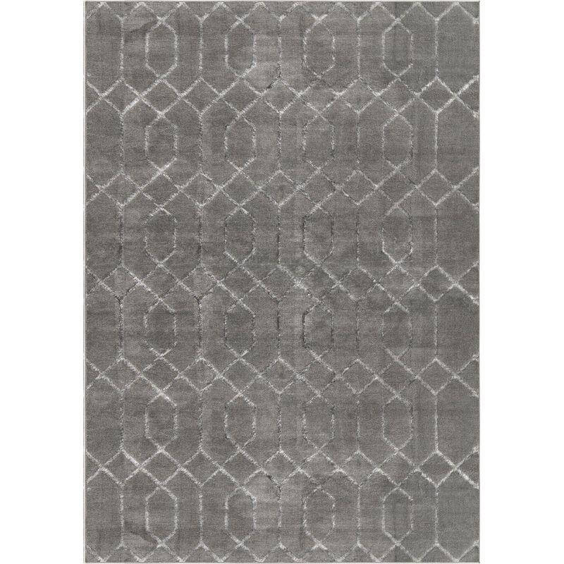 Marilyn Monroe Glam Geometric Gray Silver Area Rug
