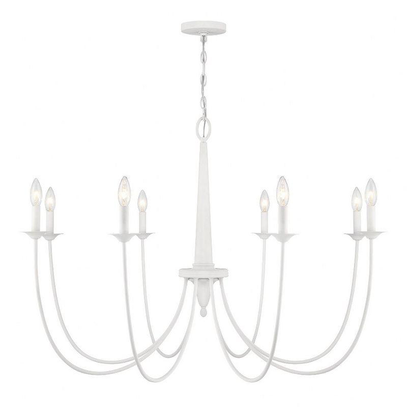 Bisque White 8-Light Metal Candle Chandelier