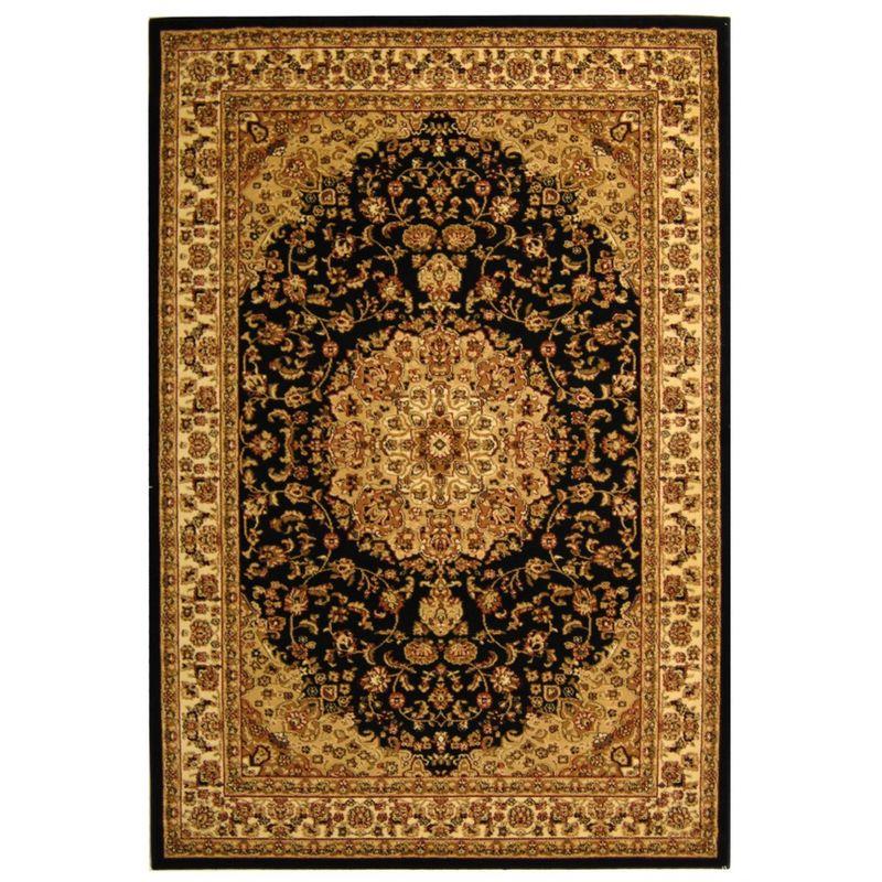 Lyndhurst LNH222 Power Loomed Area Rug - Black/Ivory - 5'3"x7'6" - Safavieh