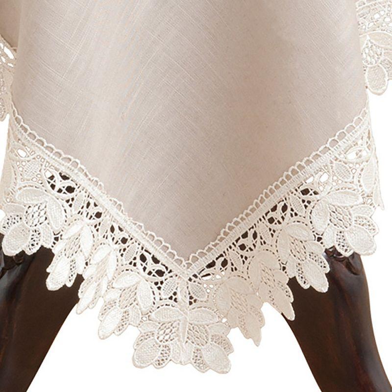 Saro Lifestyle Lace Trimmed Table Topper