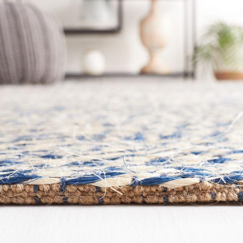 Coastal Breeze Blue & Ivory Hand-Knotted 6' x 9' Jute Rug