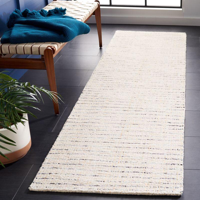 Abstract ABT468 Handmade Indoor Runner - Ivory/Blue - 2'-3"x8' - Safavieh