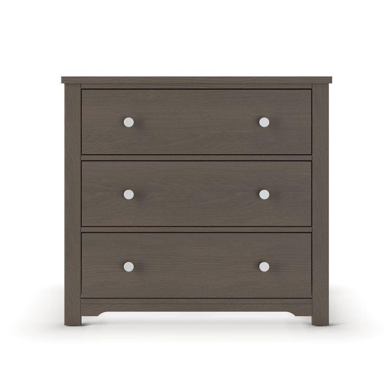 Harmony Dapper Gray 3-Drawer Nursery Dresser with Table Topper