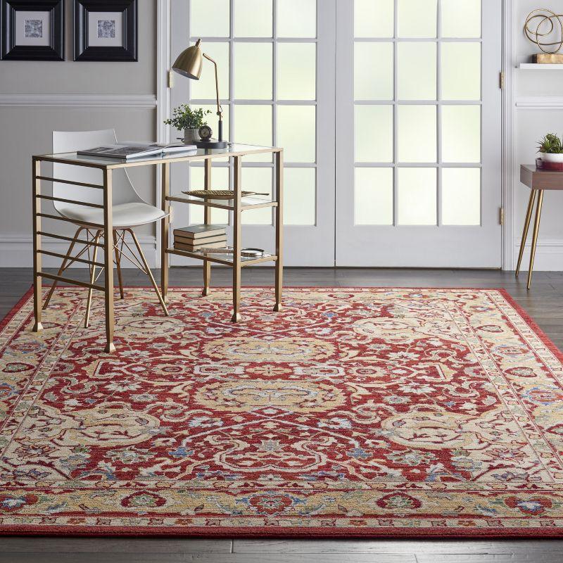 Majestic Medallion Red & Gold Wool Blend 8' x 10' Area Rug