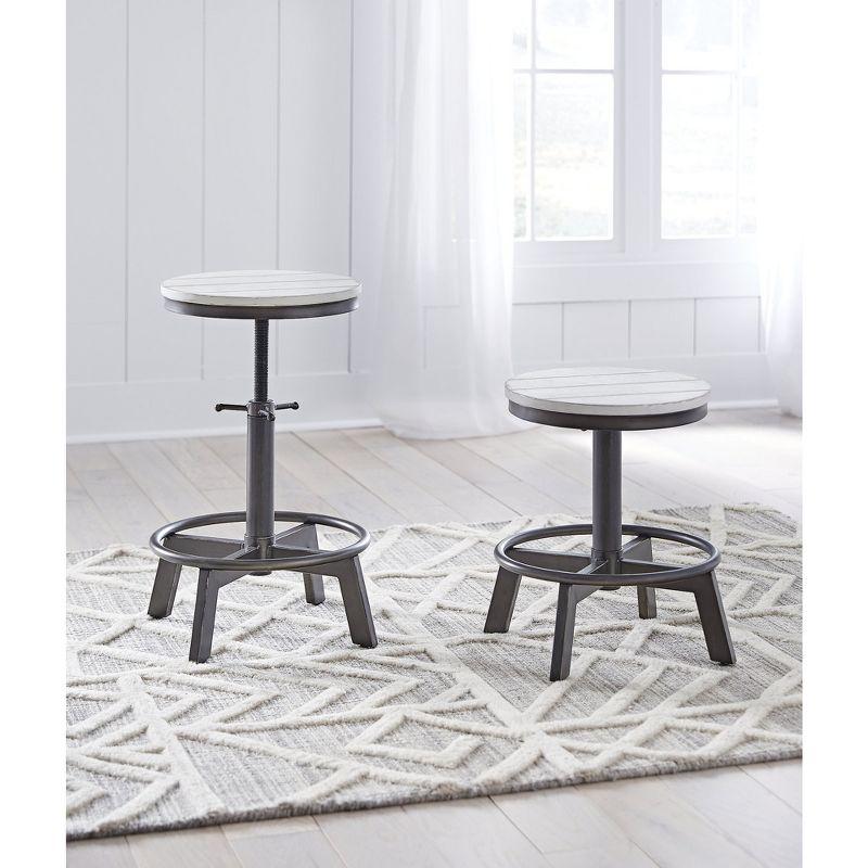 Signature Design by Ashley Furniture Torjin Swivel Barstool, Set of 2, Vintage White