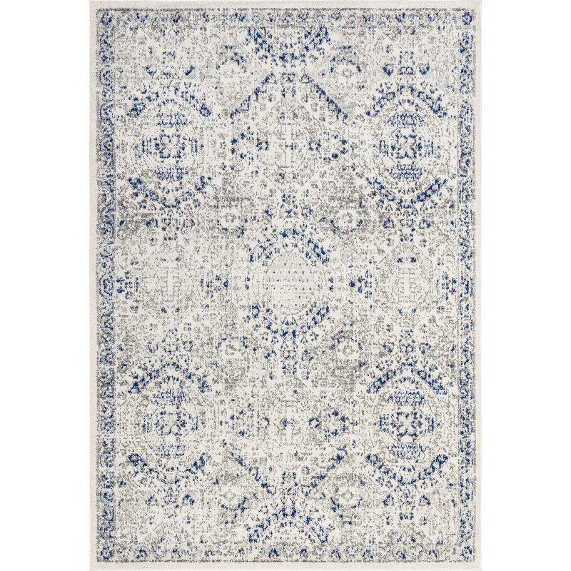 Nuloom Minta Medallion 2x3 Accent Indoor Area Rug for Living Room Bedroom Dining Room Entryway Kitchen, Blue/Off White