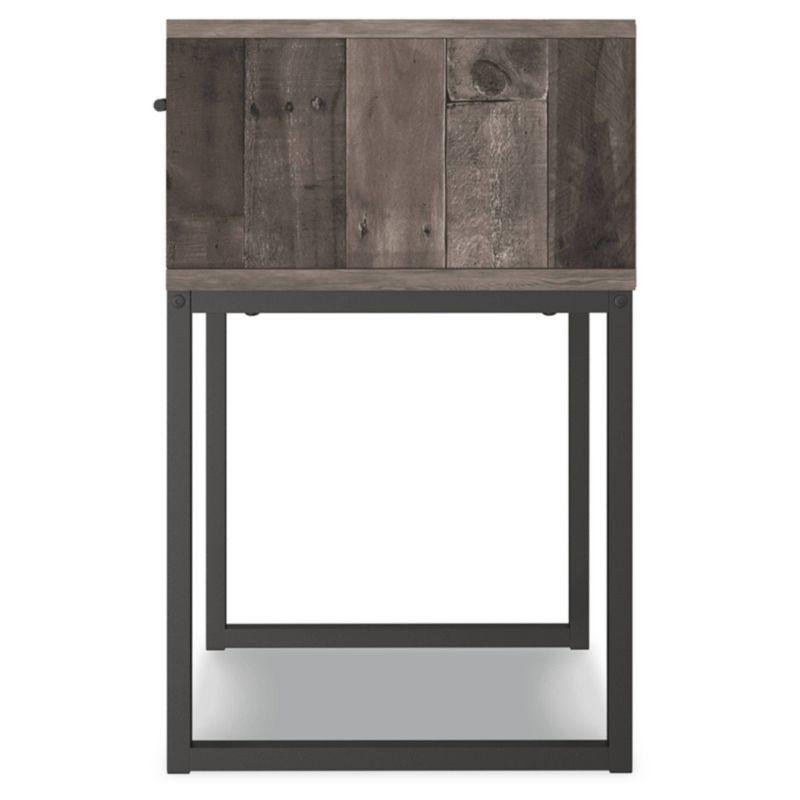 Neilsville Nightstand Black/Gray/Beige - Signature Design by Ashley: Canted Metal Legs, Rustic Finish