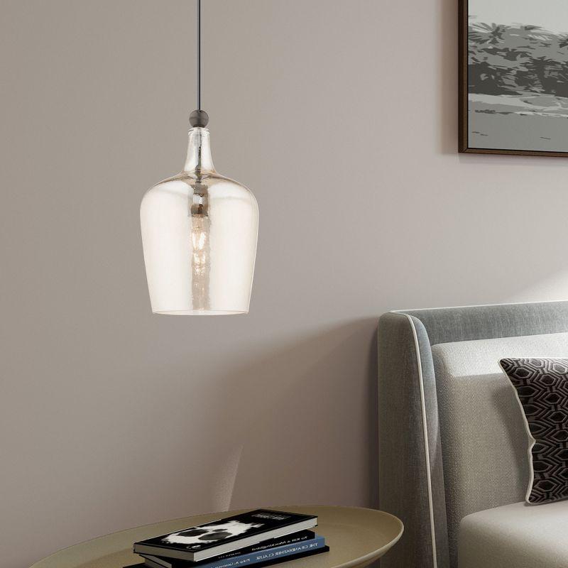 Livex Lighting Art Glass 1 - Light Pendant in  English Bronze