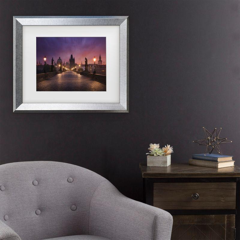 Silver Framed Cityscape Canvas Print for Kids' Nursery