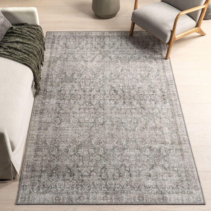 Nuloom Hillstone Collection Calianna Traditional Vintage Medallion Area Rug, 5' x 8', Beige