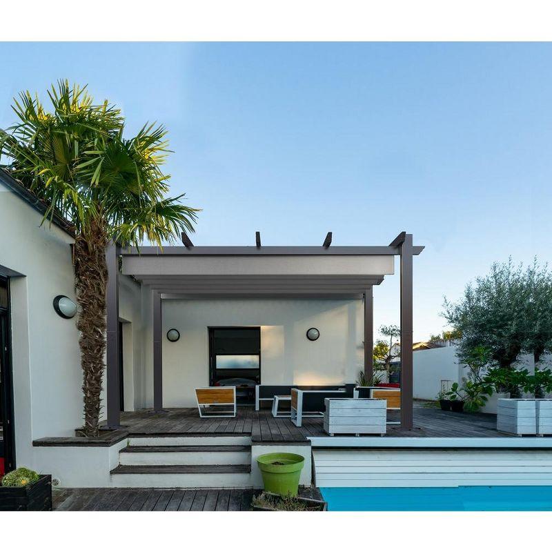 10x13 Ft Outdoor Aluminum Pergola with Upgraded Retractable Canopy, Outdoor Shelter Suitable for Gardens, Backyard, Lawn, Deck - Grey.