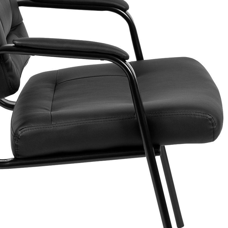 Flash Furniture Darwin Flash Fundamentals Black LeatherSoft Executive Reception Chair with Black Metal Frame