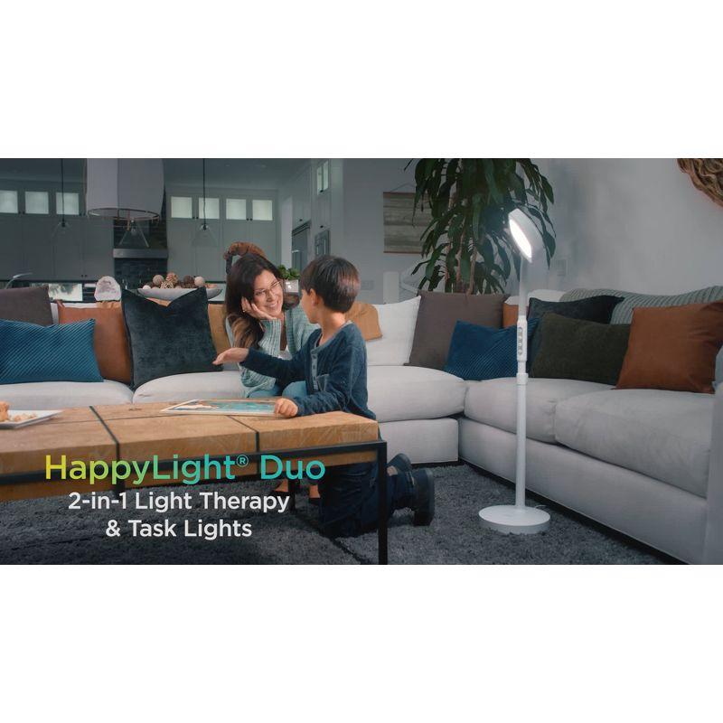 Verilux HappyLight Duo 2-in-1 Light Therapy and Task Desk Lamp White: Modern Design, USB Port, No Assembly Required