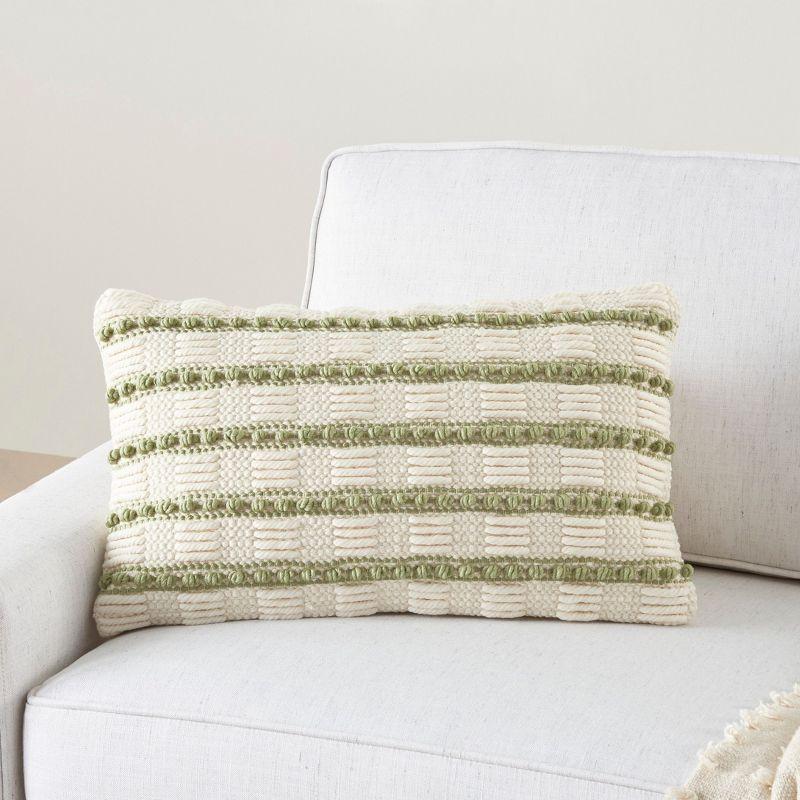 Mina Victory GC384-012020 Textured Cotton Blend Throw Pillow