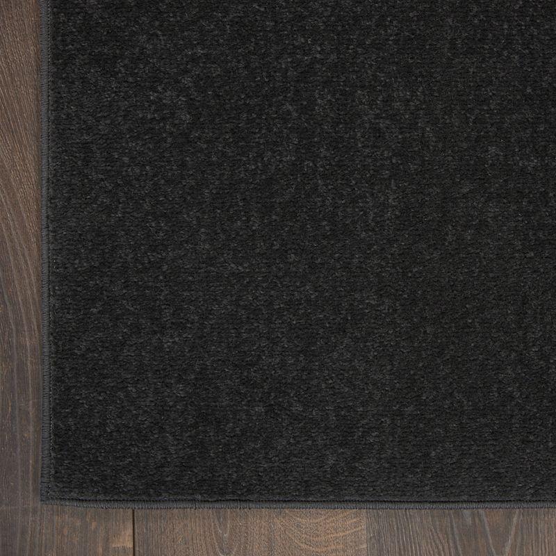 Sleek Essentials Black Synthetic Indoor/Outdoor Area Rug