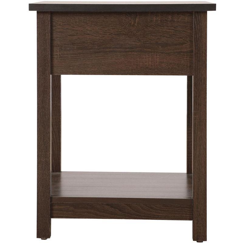 Salem Dark Brown 1-Drawer Nightstand with Open Shelf